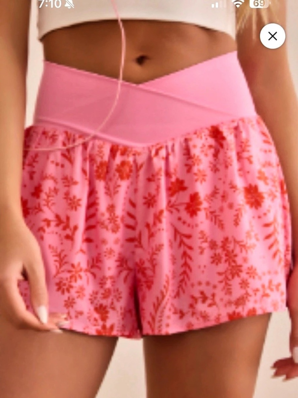 Altar’d State Revival Crossover Short Floral Athletic Shorts Pink